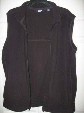 Lands' End Fleece Vest Men's Size Large Black